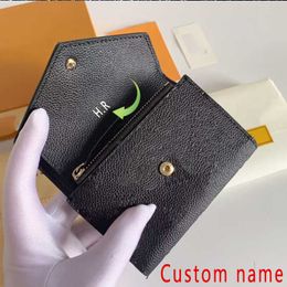 Custom Name Designers Wallets Luxurys Purse Bag Empreinte Classic Pallas Card Holder Fashion Short Victorine Wallet High Quality Zipper Coin Purses Orange Box