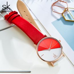 Fashion Women Dual Color Faux Leather Strap Round Dial Analog Quartz Wrist Watch Simple Quartz Watch Dating 4162 8703