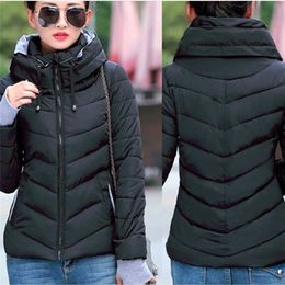 Zogaa Solid Winter Jacket Coat Women Parkas Plus Size S-3XL Zipper Warm Clothes Cotton Casual Slim Fit Womens 211216