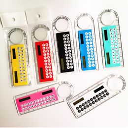 Calculators Mini Portable Solar Energy Creative Multifunction Ruler Student Rulers Calculator convenient