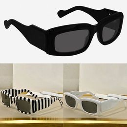 Sunglasses 0071SS Womens Mens fashion trend letter pattern design all-match black and white zebra stripes square purple thick frame high version glasses with box