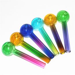 Newest High Quality Pyrex Glass Oil Burner Pipe Colourful Tube smoking Hand Tobacco Dry herb pipe for dab rig water bong