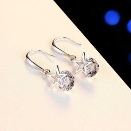 Womens Earrings Dangle crystal silver plated new fashion women's long Star Jewelry drop style