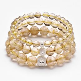 Net Red Jewelry Recommended Golden Hair Crystal Bracelet This Life Transfer Bead Lucky Hand String Fashion Men's and Women's Fashion Jewelry