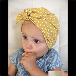 Sweet Dot Born Bunny Ear Hat With Bow Candy Color Baby Turban Cap For Girls Elastic Infant Eoz7V Hair U012G