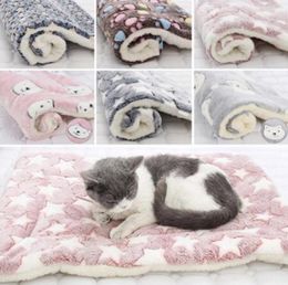 Dog Mat Soft Flannel Thickened Cat Blanket Puppy Home Portable Washable Rug Keep Warm Pet Supplies 11 Designs BT6754