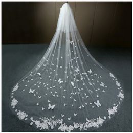 Beautiful Veils Appliques Lace with Comb Bridal for Girls Cathedral Luxury Long Chapel Length Simple Retro Wedding Phot