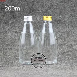(30pcs) 200ml empty transparent PET cosmetic bottle silver / gold aluminum screw cap 200cc liquid medicine containergoods