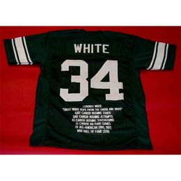 Mitch Custom Football Jersey Men Youth Women Vintage 34 LORENZO WHITE COLLEGE STYLE Rare High School Size S-6XL or any name and number jerseys