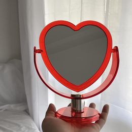 Mirrors Korean Celebrity Cosmetic Mirror Decorative Ins Cute Portable Girl Heart Student Acrylic Home Decor Gift