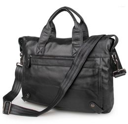 Fashion Black Leather Briefcase For Men Male Genuine Men's Laptop Bag Handbags Work Totes Korean Style1