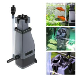 220V Aquarium Surface Skimmer To Remove Oil Slick Oil Film Remover Water Protein Skimmer Philtre Pump For Fish Tank Oxygen Pump Y200922