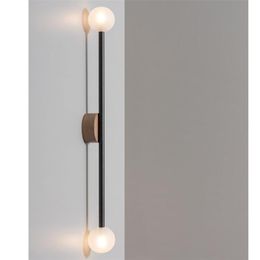 Nordic Double-headed Long Pole Wall Lamp Living Room El Background Decoration Bedroom Corridor Aisle Bathroom Light