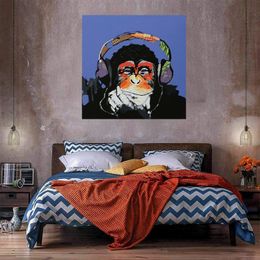 Music Monkey Home Decor Huge Oil Painting On Canvas Handcrafts /HD Print Wall Art Pictures Customization is acceptable 21050810
