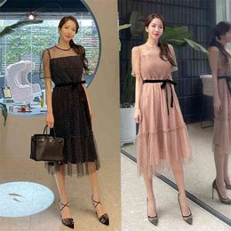 lace maxi Dress korean ladies Sexy summer hollow out Cabaret party Dresses for women 210602