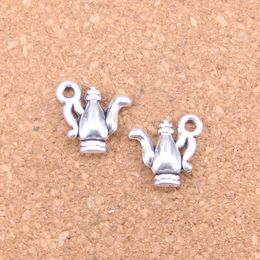 92pcs Antique Silver Bronze Plated double sided fancy teapot Charms Pendant DIY Necklace Bracelet Bangle Findings 14*15mm