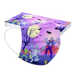 2021 New Halloween Designer Face Mask color printing creative three-layer disposable children protective masks