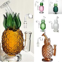 8 inch Variety of Colourful hookahs glass bongs Pineapple unquie shape dab rigs water pipes smoking with 14.4mm banger