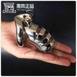 Nxy Cockrings Sex Shop Stainless Steel Hollow Male Chastity Cage Metal Cock Ring Device Adult Games Toys for Men 1210