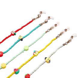 Bohemian Polymer Clay Fruit Bead Strand Beaded Sunglasses Chain for Women Girls Eyeglass Eyewear Lanyard Cord Holder Strap