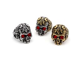 Punk Stainless Steel Freemason Masons Masonic signet rings Ancient Gothic Skeleton Skull Head compass and square signs item Jewellery