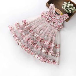 Girls Lace print Dress Summer cute toddler girl clothes Kids Party Wedding Dresses For Girls costume 3 4 5 6 8 9 10 12Years Q0716