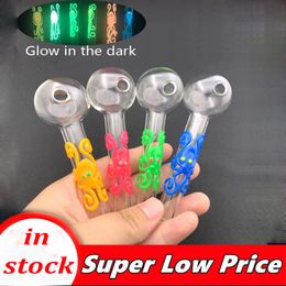 smoking dogg Glass Oil Burner Pipe Smoking Pipes Dab Rig Tobacco Burning Water Bongs Tube Glow In The Dark Hand Cigarette pipes