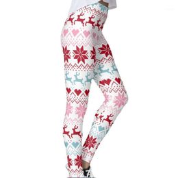 Fashion Women's Leggings Pants Elk Print High Waist Legging Happy Christmas Party Long Ladies Xmas Trousers & Capris