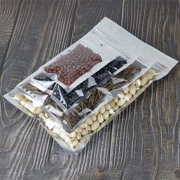 100pcs/lot Plastic Aluminium Foil Package Bag Smell Proof Zipper Translucent Packaging Pouch Food Coffee Tea Storage Bags
