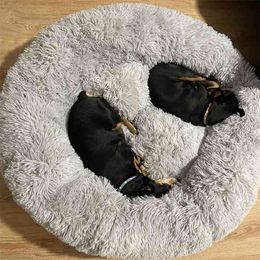 Super Large Dog Sofa Bed Round Plush Pet Kennel Mats Cat Winter Warm Sleeping Floor for 210924