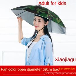 Fishman Umbrella Hat Large Bamboo Hat Umbrella Cap Head-Mounted Sun-Proof Overhead Fishing Farming Overhead Umbrella