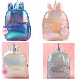 DHL50pcs School Bags Women Polyester Cartoon Prints Large Capacity Backpack Bag Mix Colour