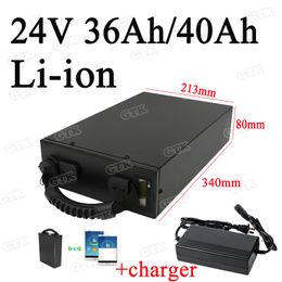24V 36Ah 40Ah lithiumbattery pack with bluetooth communication for 1000w e bike ups motor home backup Solar energy Car+ Charger
