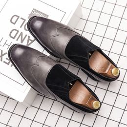 2021 New Autumn Men Formal Wedding Shoes Man Fashion Comfortable Suede Loafers Luxury Designer Business Shoes Large Size 38-48