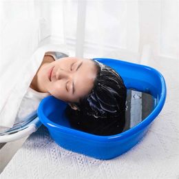 Portable Shampoo Sink Hair Bed dresser Washbasin Plastic Basin With Drain Hose Washing Tub For Kids Disabled Elderly 211026