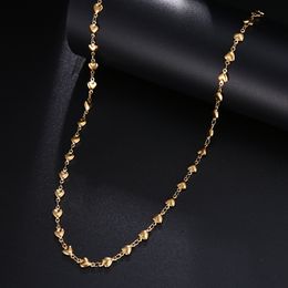 Stainless Steel Chain Necklaces for Man and Women Gold Silver Colour for Pendant Heart-shaped Donot Fade Jewellery