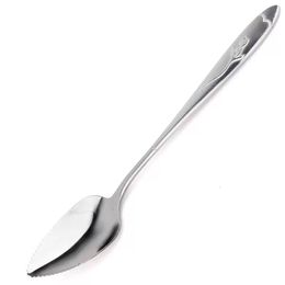 2021 new Stainless Steel Grapefruit Spoons Long Handle Saw-tooth Scrape Spoon
