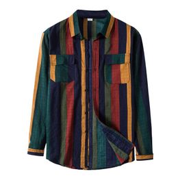 Casual Fashion Pure Color Loose Pocket Lapel Long Sleeve Shirt Top Blouse Hstore Mens Simple Shirts