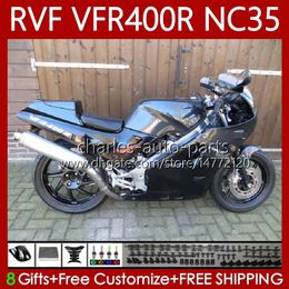 Bodys For HONDA RVF400R N35 V4 VFR400 R VFR400R 94-98 80No.29 RVF VFR 400 RVF400 R 400RR 1994 1995 1996 1997 1998 VFR400RR VFR 400R 94 95 96 97 98 Fairing Kit black grey blk