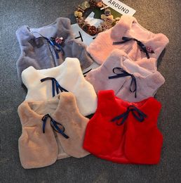 Baby Girl Waistcoats Faux Fur Baby Vest Shawl Kids Winter Outwear Fashion Boutique Baby Clothing 7 Colours Optional BT4545
