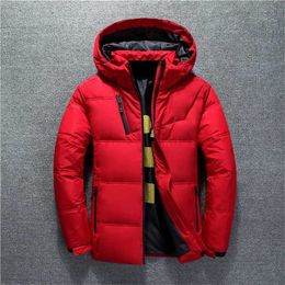 Winter Jacket Men High Quality Fashion Casual Coat Hood Thick Warm Waterproof Down Jacket Male Winter Parkas Outerwear 211110