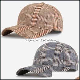 Wide Brim Hats & Caps Hats, Scarves Gloves Fashion Accessories Womens 6 Panels Plaid Print Baseball Adjustable Sun Hat Sunbonnet Y0910 Drop