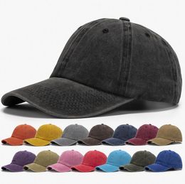 Washed Baseball Cap Cotton Adjustable Snapback Hats Solid Colour Hip Hop Trucker Cap Fashion Blank Trucker Hat 15 Colours BT6576