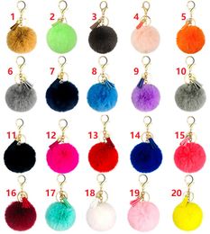 Plush Keychains Imitation Rabbit Fur Ball keychain Metal Key Ring Pendant Toys Small Gifts Unisex