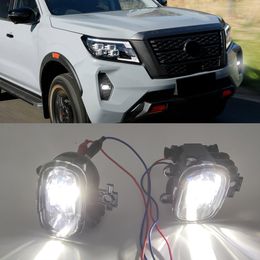 2PCS for Nissan NAVARA Nueva Facelift Pro-4X 2021 Car LED Fog Lights Fog Light Fog Lamp Cover Grill Harness Switch DRL