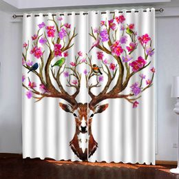 European modern simplicity 3D Stereo Window Curtain Drapes animal Curtains Blackout Girls Room