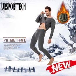 Winter Thermal Underwear Sets For Men Thermo Underwear Long Johns Winter Clothes Men Thick Thermal Clothing Solid Wholesale 210528