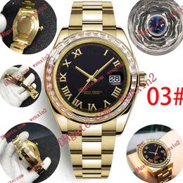 Rectangular diamond mens watch roman numerals Mechanica automatic 41mm yster bracelet Stainless steel bezel waterproof sports Style Classic gold Wristwatches