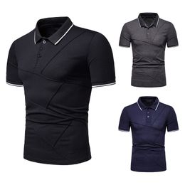 Polo Shirts New Stylish Pleated Short Sleeve POLO T Shirt for Men