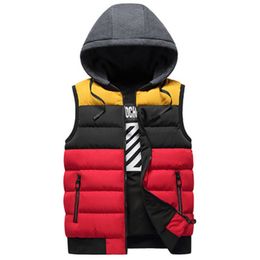 Men Splicing Waistcoat Down Coats Fashion Trend Windproof Warm Thicken Hooded Puffer Jacket Designer Winter Luxury Bread Vest Puff Jackets